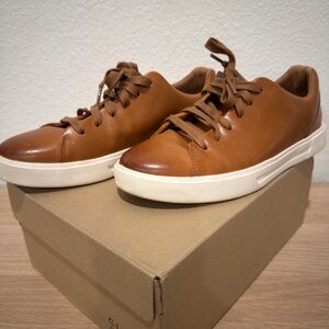 Clarks Brown Leather Sneakers